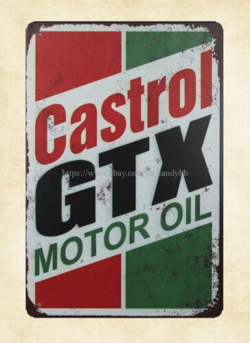Castrol Oil Gtx - ガーデン・リプロダクションズ カストロール GTX モーターオイル 金属製ブリキ看板