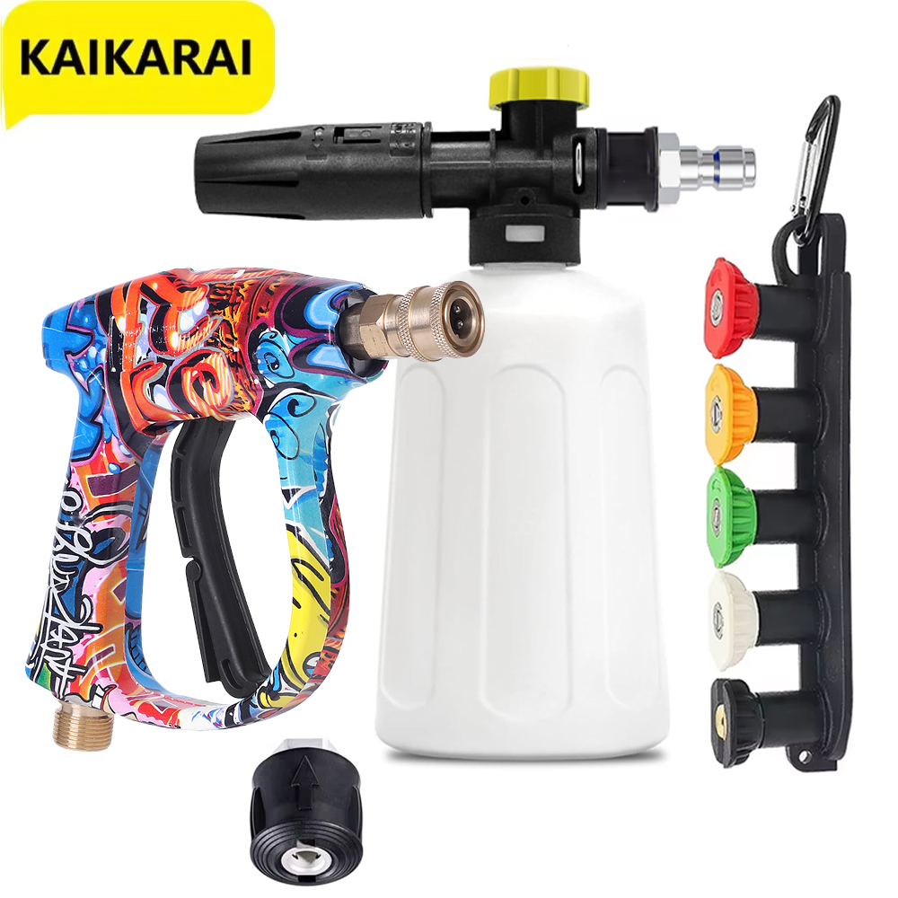 Car Shampoo Ph - ルー-スノーフレークフォーム水鉄砲,クイック接続,パークサイド,ケルヒャー,ニルフィスク,ボッシュ,ラバー,エリテック,車の掃除機,1,4