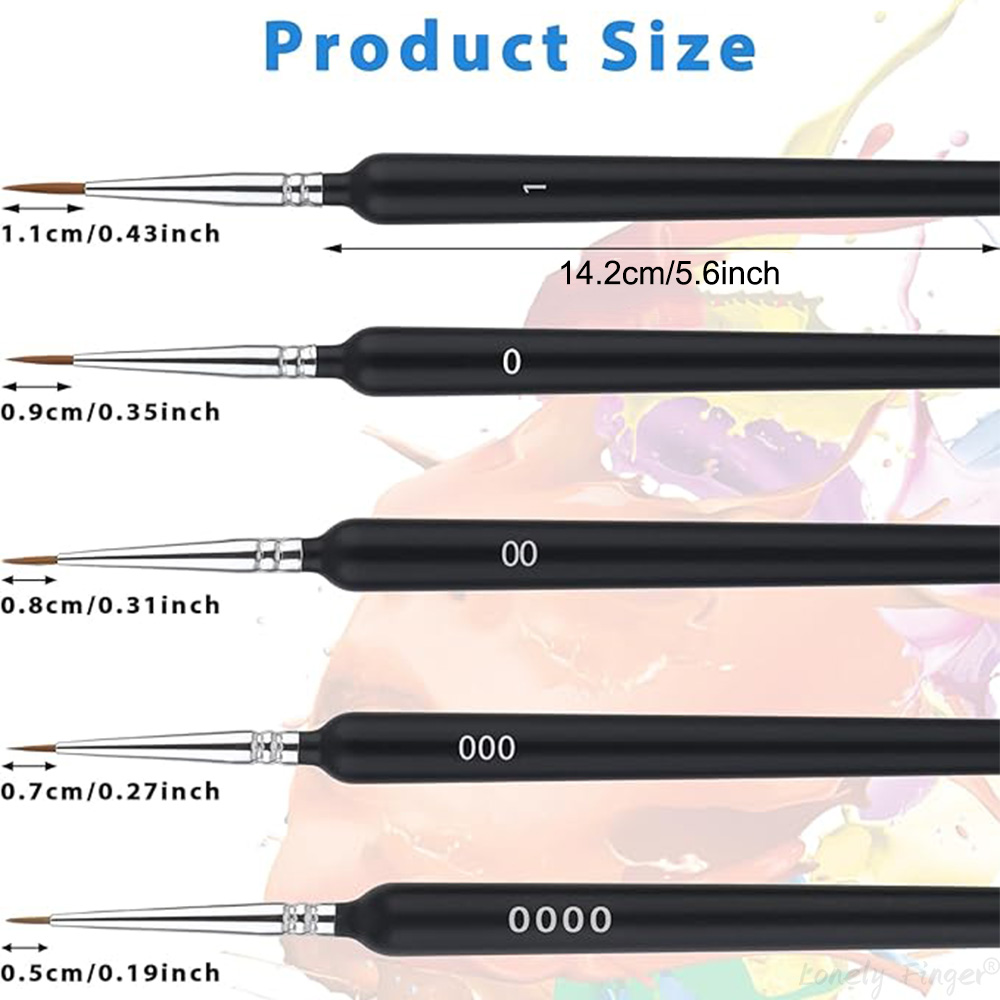 5/11本ペイントブラシセット、アーティスト用ファインディテ - Detailing Brush Set のレビューと価格