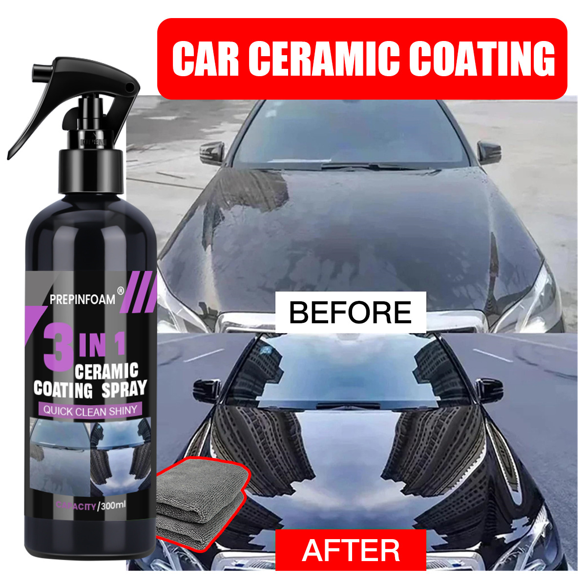 素早く汚れを落とすカースプレー、光沢のある車に仕上げるナノク - Car Wax Ceramic Coating のレビューと価格